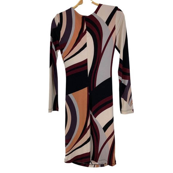 Cache Surplice Wrap Dress NWT Multicolor Long Sleeve Polyester Size S RU10304 - Picture 5 of 7
